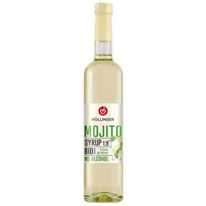 Bio Mojito Barsirup alkoholfrei 500ml - Limetten-Minz Geschmack - perfekt für alkoholfreie Cocktails von Höllinger Juice