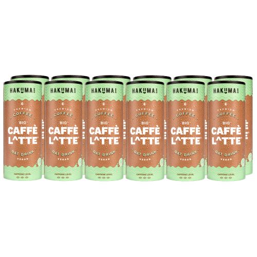 HAKUMA Bio Caffe Latte 12 x 235ml - Premium Caffe Latte auf Hafermilchbasis - in der CartoCan - vegan und glutenfrei von HAKUMA