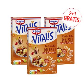 Dr. Oetker Vitalis Früchte Müsli 2+1 Gratis