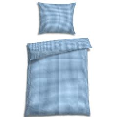 VICHY KARO SKY Soft Seersucker Bettwäsche  von FLORELLA
