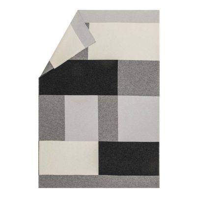Light Cotton Throw Colorblock Color Black 145x220cm by David Fussenegger