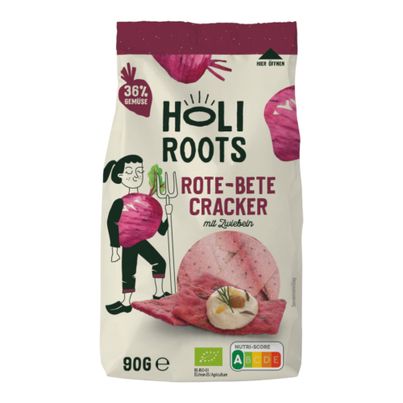 Bio Cracker Rote Bete Zwiebel 90g - 10er Vorteilspack von Holiroots