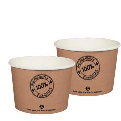 BIO Suppenbecher Pappe 450 ml 25 Stück Packung