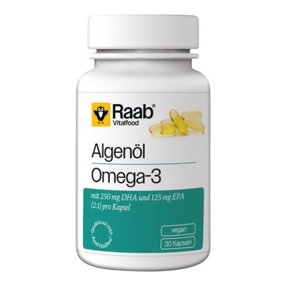 Bio Algenöl Omega 3 Kapseln 30ct - 4er Vorteilspack von Raab Vitalfood