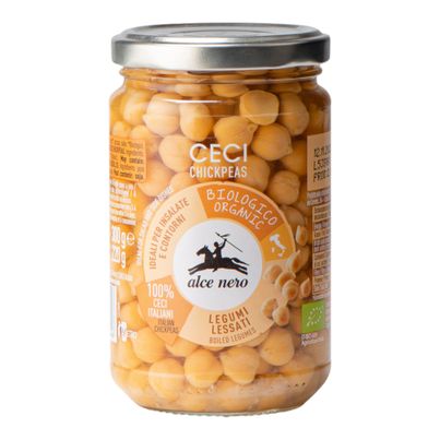 Bio Gekochte Kichererbsen 300g - 12er Vorteilspack von Alce Nero