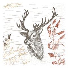 Servietten Wood&Deer 3lg 33x33 50ct von Duni