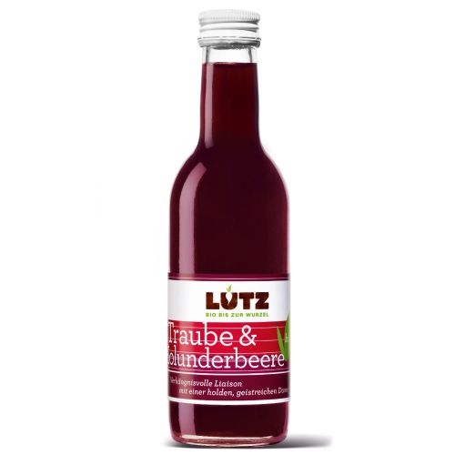 Bio Fruchtsaft Traube und Holunderbeere 250ml - natürliche Süße - ohne jegliche Zusatzstoffe - Vitaminkick von Bio Lutz