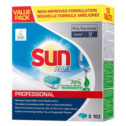 Sun Professional All in 1 Spülmaschinentabs - 102 Tabs von Diversey