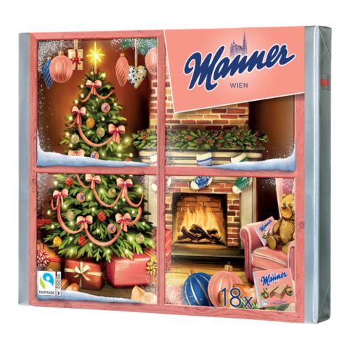 Manner Original Neapolitaner 18er Geschenkpackung Weihnachten Fenster - 1350g