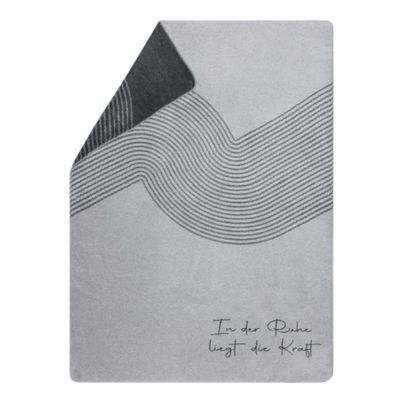 Fluffy Soft Blanket In der Ruhe liegt die Kraft Color Light Grey 150x200 by David Fussenegger