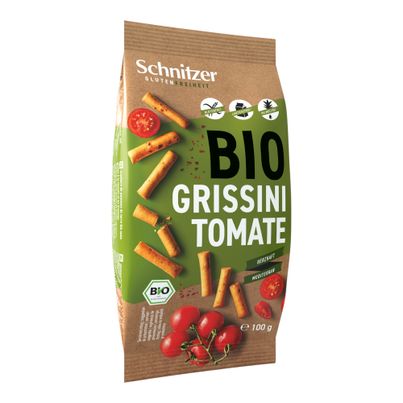 Bio Grissini Tomate 100g - 8er Vorteilspack von Schnitzer Glutenfrei