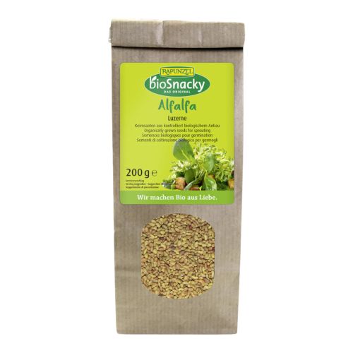 Bio bioSnacky Alfalfa Luzerne Keimsaaten 200g - 4er Vorteilspack von bioSnacky - Rapunzel