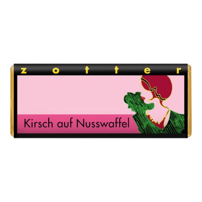Bio Kirsch auf Nusswaffel 70g - 10er Vorteilspack von Zotter