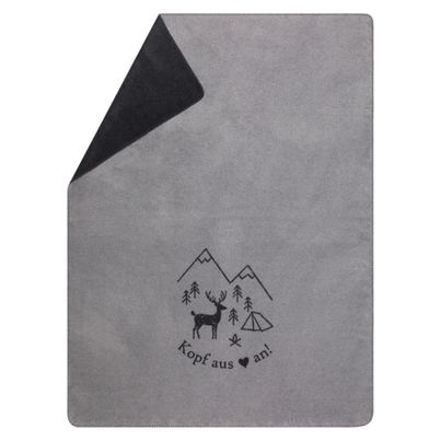 Kuscheldecke Kopf aus Farbe Graphitgrau 150x200cm von David Fussenegger