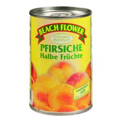 Pfirsichhälften in Fruchtsaft 410g - 6er Vorteilspack von Beach Flower
