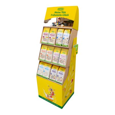 Bio Stand-Display Müsli befüllt von Rapunzel