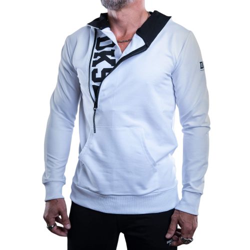 Dunkelschwarz zip hoodie DS-71 DKSZ white