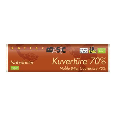 Bio Kuvertüre Nobelbitter Kuvertüre 70% 130g - 6er Vorteilspack von Zotter