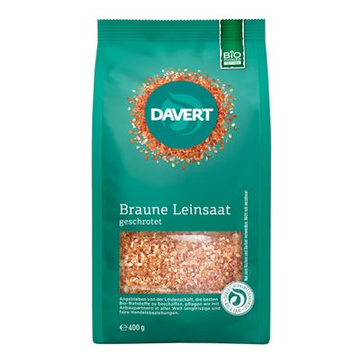 Bio Braune Leinsaat geschrotet 400g - 6er Vorteilspack von Davert