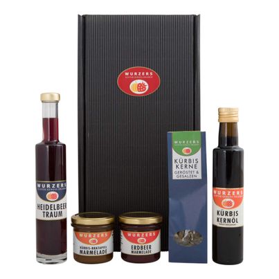 Wurzers Geschenkpackung Potpourri - ideal zu jedem Anlass - Geschenkidee für Erdbeeren und Kürbiskern Liebhaber