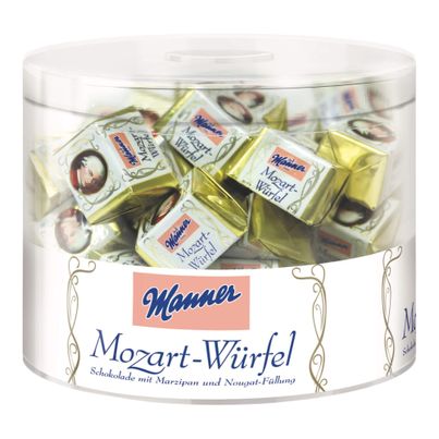 Manner Mozart Würfel Klarsichtdose - 680g