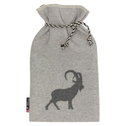 Hot water bottle with cover Alpine Ibex Color Felt Grey 21x38cm by David Fussenegger