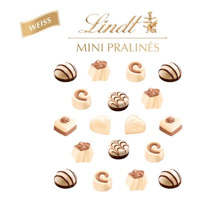 Mini Pralinés Weiß 90g von Lindt
