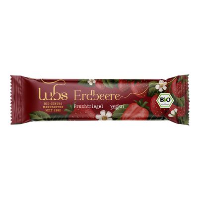 Bio Fruchtriegel Erdbeer 30g - 25er Vorteilspack von Lubs