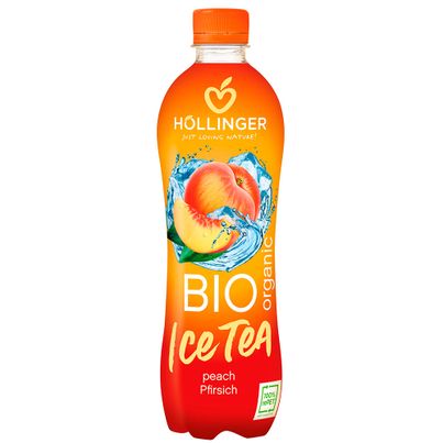 Bio Pfirsich Eistee 500ml - Frei von Farbstoffen - künstlichen Aromen - Süßstoffen und Konservierungsmittel - PET Flasche von Höllinger Juice