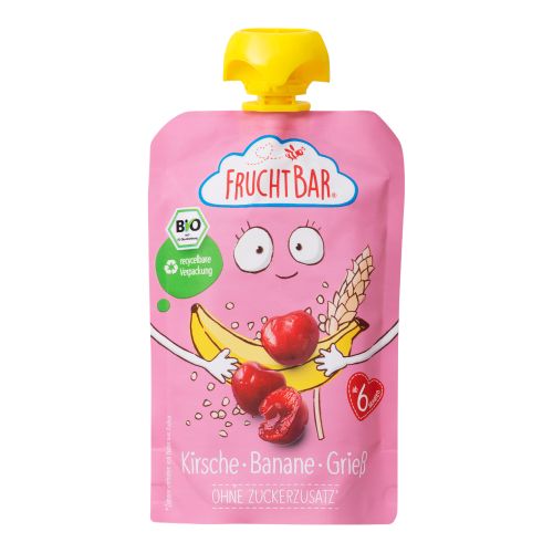 Organic fruit puree cherry banana 100g - value pack of 8 from Fruchtbar