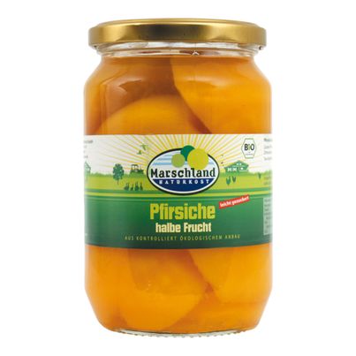 Bio Pfirsiche halbe Frucht 720ml - 6er Vorteilspack von Marschland