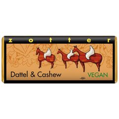 Organic chocolate datel & cashew 70g - 10 pieces benefit pack from Zotter