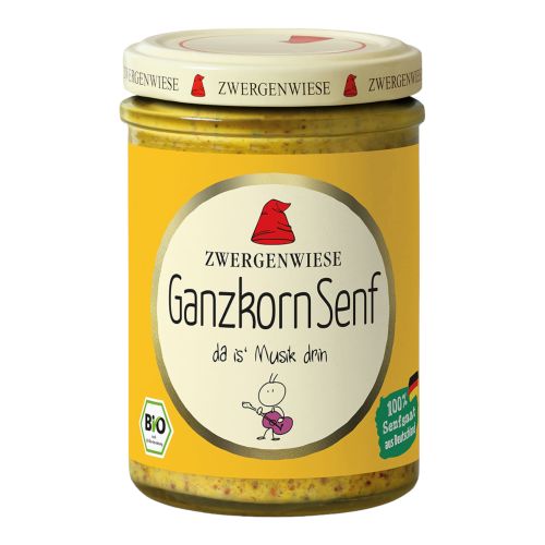 Bio Ganzkorn-Senf 160ml - 6er Vorteilspack von Zwergenwiese