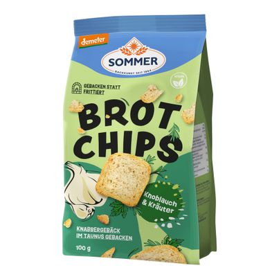 Bio Brot Chips Knoblauch&Kräuter 100g - 5er Vorteilspack von Sommer
