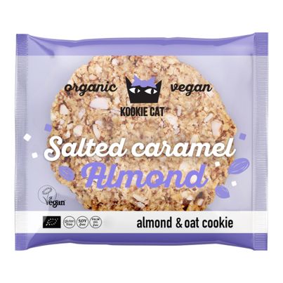 Bio Salted caramel Almond Cookie 50g - 12er Vorteilspack von Kookie Cat