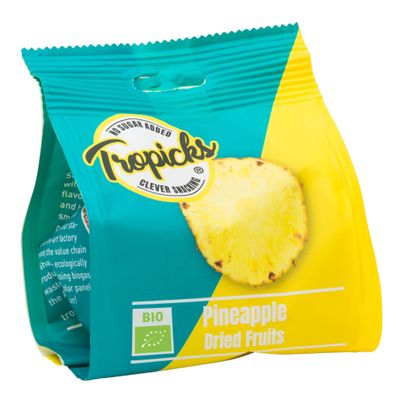 Bio Ananas Stücke 100g - 6er Vorteilspack von Tropicks