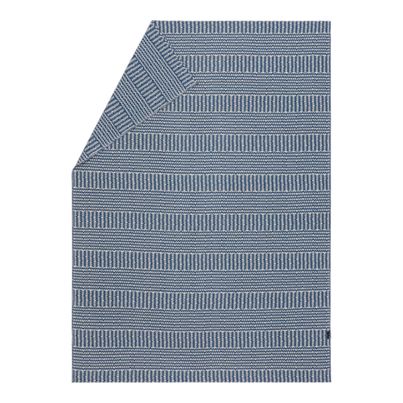 Soft Linen Plaid Blanket Small Graphic Pattern Color Navy 135x200cm by David Fussenegger