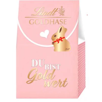 Lindt Du bist Gold wert - Goldhase Tasche pink 153g