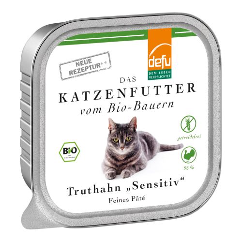 Bio Katzenfutter Truthan Sensitiv 100g - 16er Vorteilspack von Defu