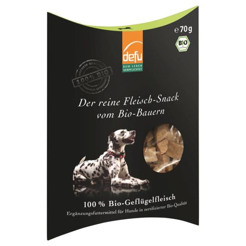 Bio Hundefutter Reinfleischsnack Geflügel 70g - 8er Vorteilspack von Defu