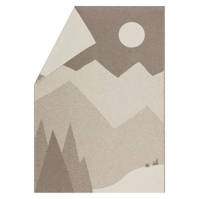 Flannel Blanket Mountain Landscape Color Smoky Grey 140x200cm by David Fussenegger