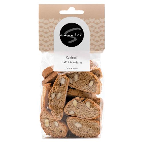 Cantucci Cafe e Mandorle 250g - Knusprig Doppel gebackene Kekse mit Mandeln und Kaffee von Baccili