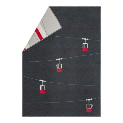 Light Cozy Blanket Cable Cars Color Charcoal 140x200cm by David Fussenegger