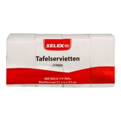 Servietten 2lg. weiß 33x33cm 300ct von Selex