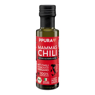 Bio Olivenöl Mammas Chili 100ml - 6er Vorteilspack von Ppura