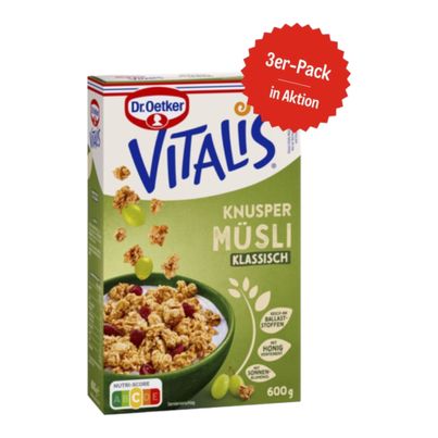 Dr. Oetker Vitalis Knuspermüsli klassisch 600g -3er Vorteilspack