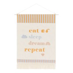 Wandbehang Kinder Eat Sleep Repeat 48x60cm von David Fussenegger