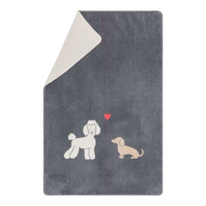 Baby Blanket Dachshund and Poodle Color Grey 100x150cm by David Fussenegger