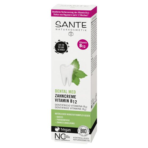 Organic toothpaste vitamin B12 75ml - helps against gum infections - fight caries bacteria of Sante Natural Cosmetics