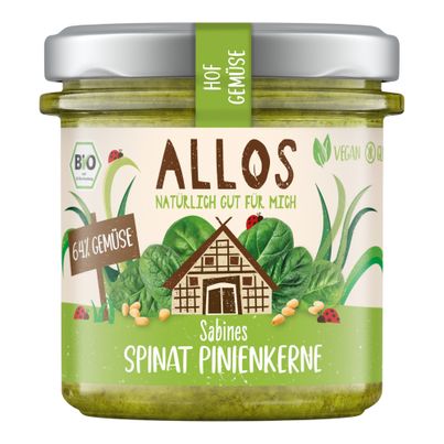 Bio Sabines Spinat Pinienkerne 135g - 6er Vorteilspack von Allos
